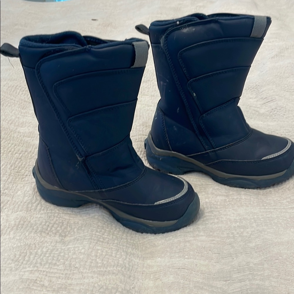Blue Waterproof Rain and Snow Boots with Slip-On Design